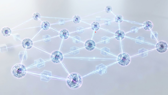 블록체인 네트워크를 연상시키는 이미지